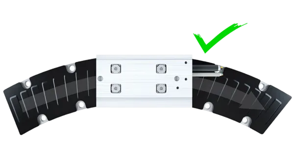 Design Principles of Curved Linear Motor Systems